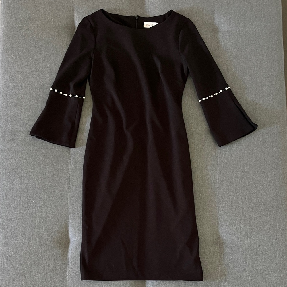 Calvin Klein Black Dress with Pearl Details